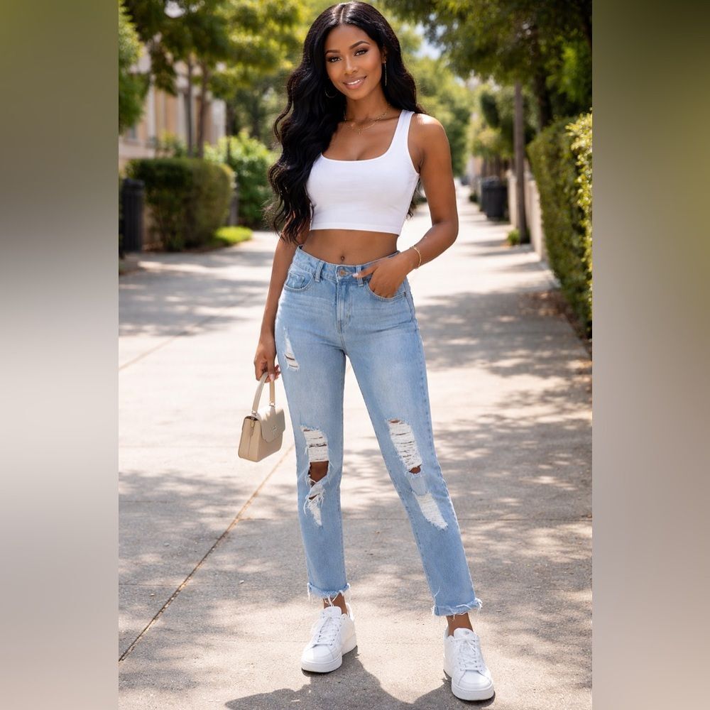 Rewash Light Blue Straight Leg Jeans